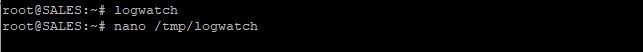 运行logwatch,使用编辑器打开文件